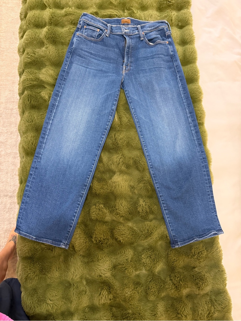 MOTHER Blue Straight-Leg Women's Jeans